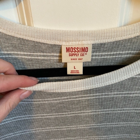 Mossimo Supply Co Flowy Striped A-line T-Shirt Dress in Grey - Picture 2 of 4